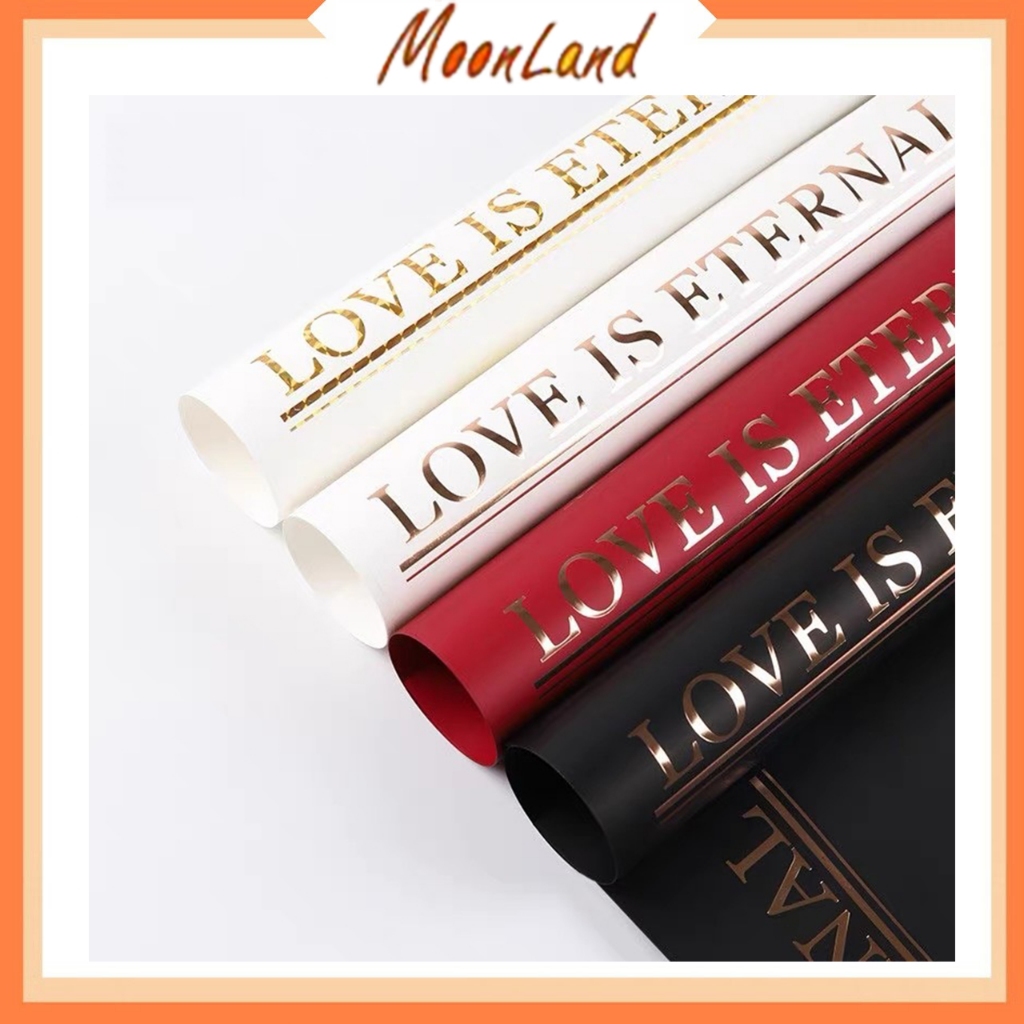 

20 Lembar Flower wrapping love is enternal kertas buket bunga KB6205