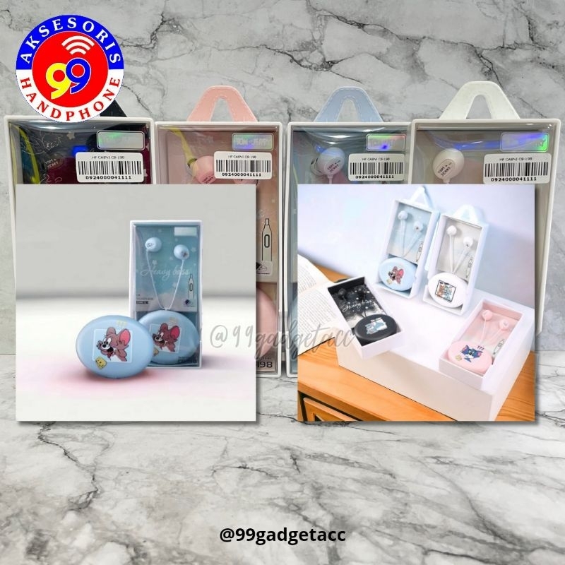 HEADSET KABEL / EARPHONE KABEL  CASNI CS-198 KARAKTER FREE POUCH