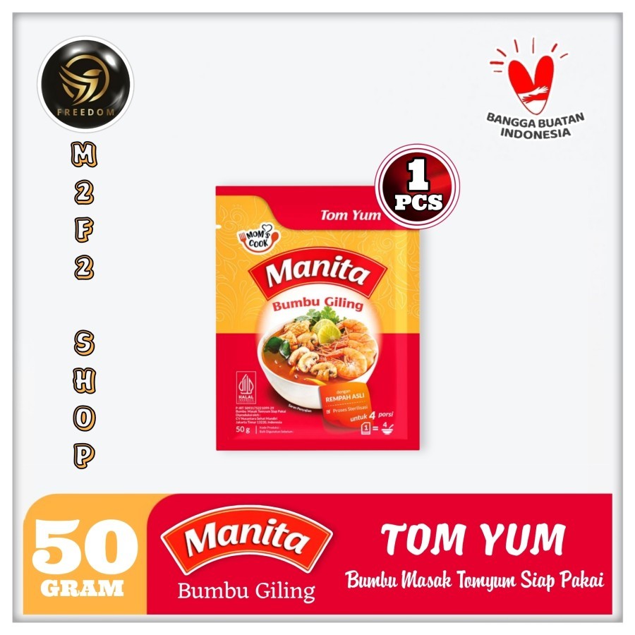 

Manita Bumbu Giling Instan Rempah Asli Tom Yum Sachet - 50 gr (Kemasan Satuan)