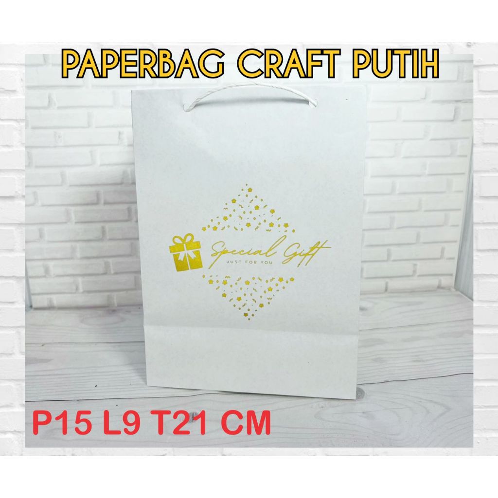 

PAPERBAG KRAFT PUTIH 150 GSM ( TEBAL & KUAT)