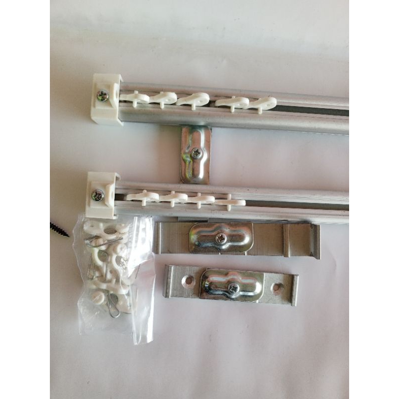 (Paket Double ) Batang Gorden Oval Alkan,Tiang Gorden Vitrase Double,Besi Gorden Alkan Oval