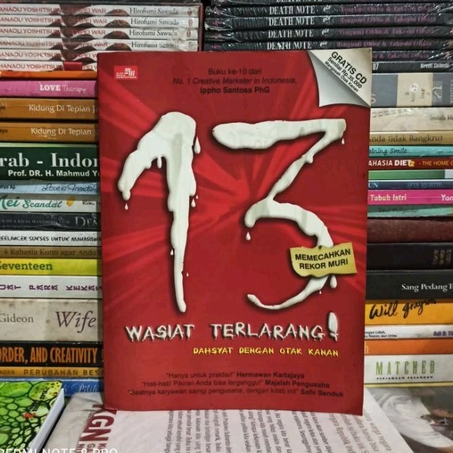 Buku 13 WASIAT TERLARANG DAHSYAT DENGAN OTAK KANAN IPPHO SANTOSA PhG Bekas tanpa Gratis CD