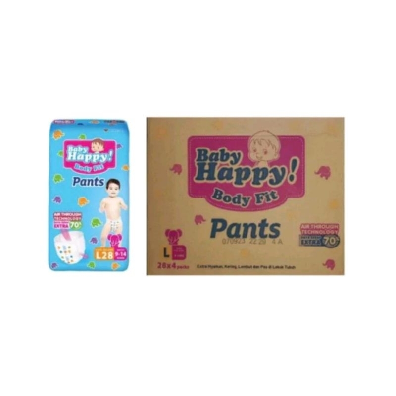 1 Dus Baby Happy Pants L 28 (1 dus isi 4 ball)