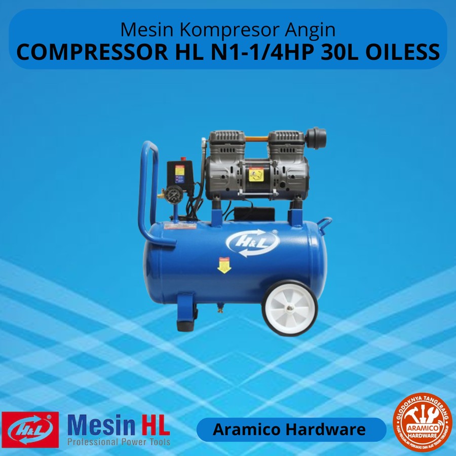 H&L Mesin Kompresor Angin HL N1-1/4HP 30 Liter Oilless