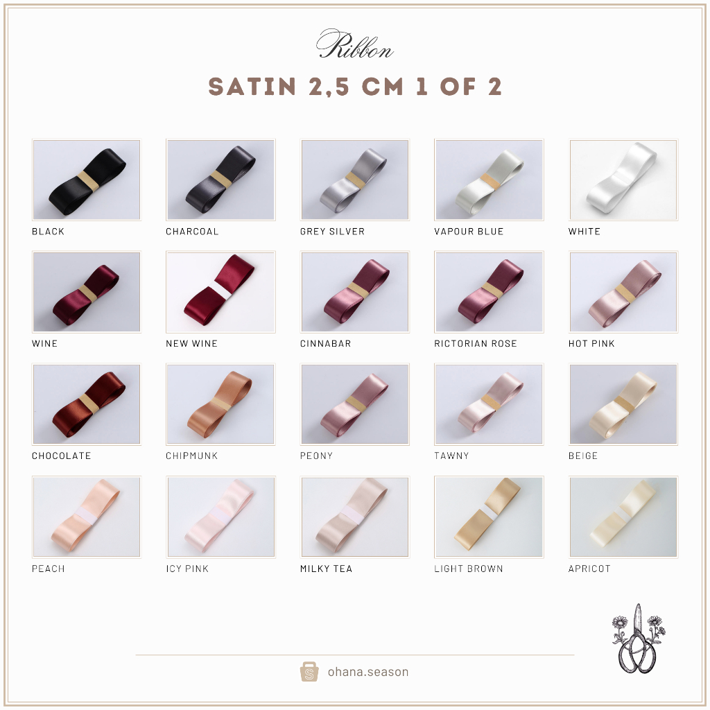 

(1 METER) Ohana Season Ribbon | Pita Satin 2.5 cm 1 of 2