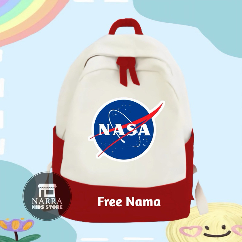 TAS RANSEL BACKPACK ANAK SEKOLAH SD / TK CUSTOM GAMBAR NASA FREE CETAK NAMA
