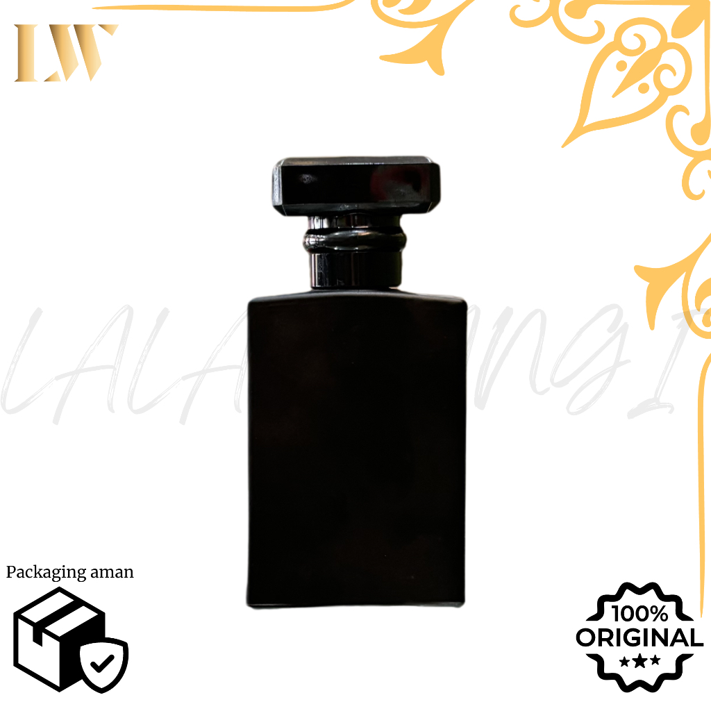 (PERLUSIN) Botol Parfum Chanel Black 30ML Drat Hitam - Botol Parfum Kosong - Chanel Hitam Drat