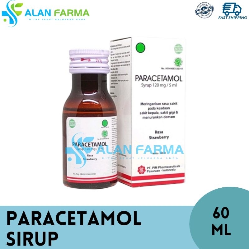 Paracetamol Sirup 60 mL Rasa Strawberry | Sirup Paracetamol Generik PIM