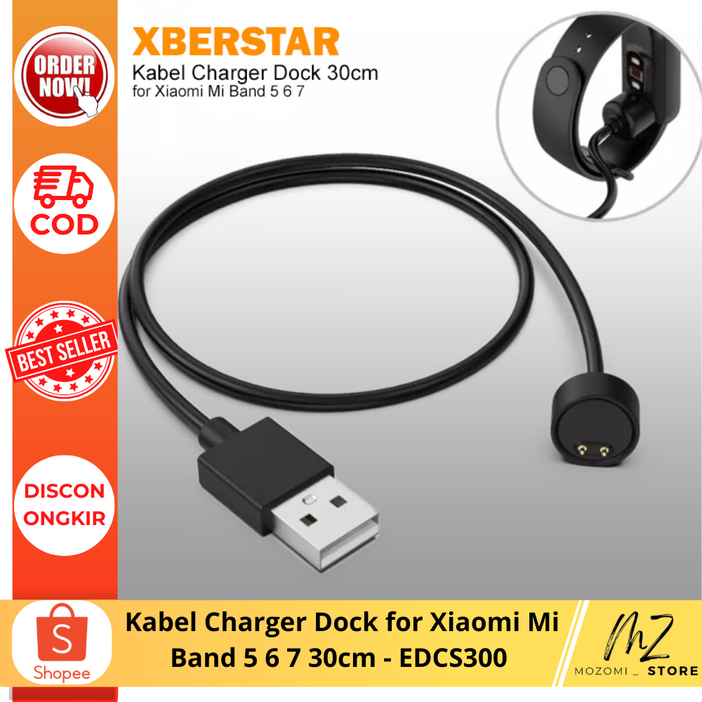 Kabel Charger Dock for Xiaomi Mi Band 5 6 7 30cm - EDCS300 aksesoris charger jam tangan
