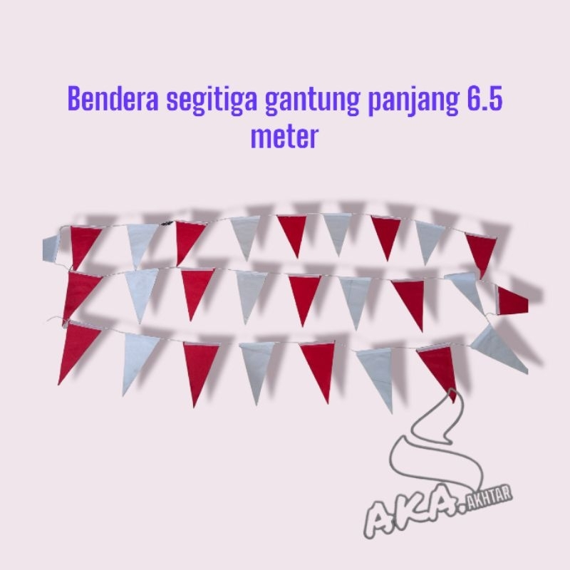 BENDERA MERAH PUTIH SEGITIGA GANTUNG/BENDERA TALI SEGITIGA GANTUNG/BENDERA MERAH PUTIH SEGITIGA PANJ
