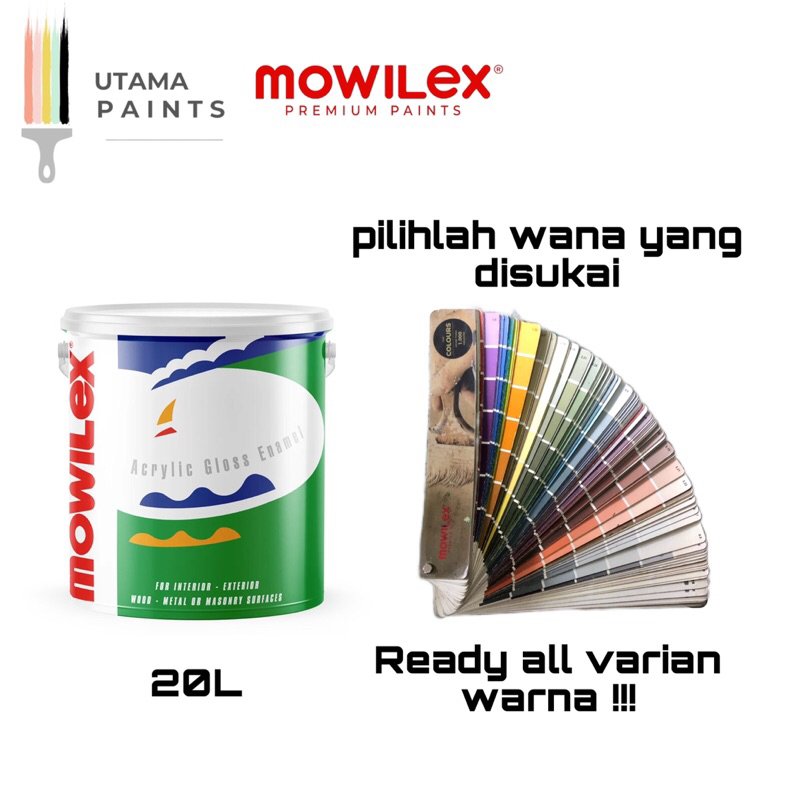 Cat Tembok Interior & Exterior Mowilex Acrylic Gloss Enamel 20L