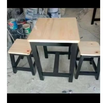 meja set/meja makan kayu/meja cafe/meja makan 1set