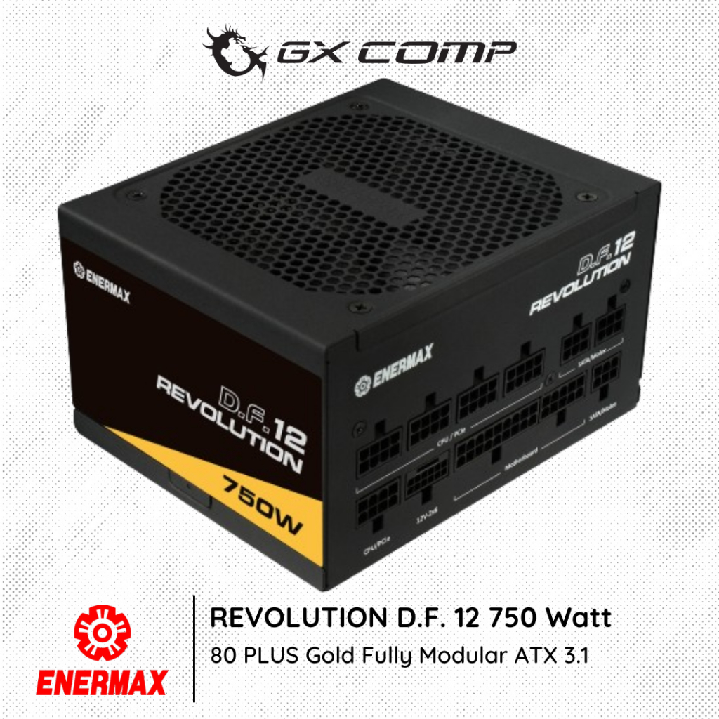 Enermax REVOLUTION D.F. 12 PSU 750 Watt 80 PLUS Gold Fully Modular ATX 3.1 | Power Supply 750W