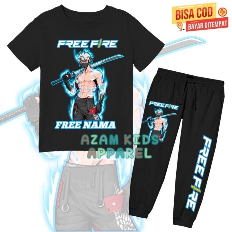 Setelan Anak Kaos Jogger Anak FF Karakter Free Fire Versi Katana Free Nama / Kaos Jogger Anak Karakt
