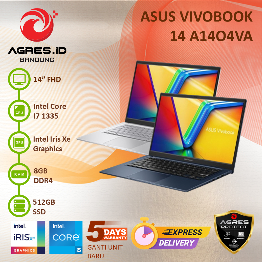 ASUS VIVOBOOK 14 A1404VA I7 1355 8GB 512GB 14" FHD IPS