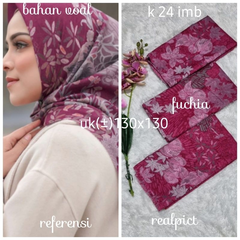 voal motif 130x130 denay motif/segiempat motif voal premium 130x130 syari jumbo