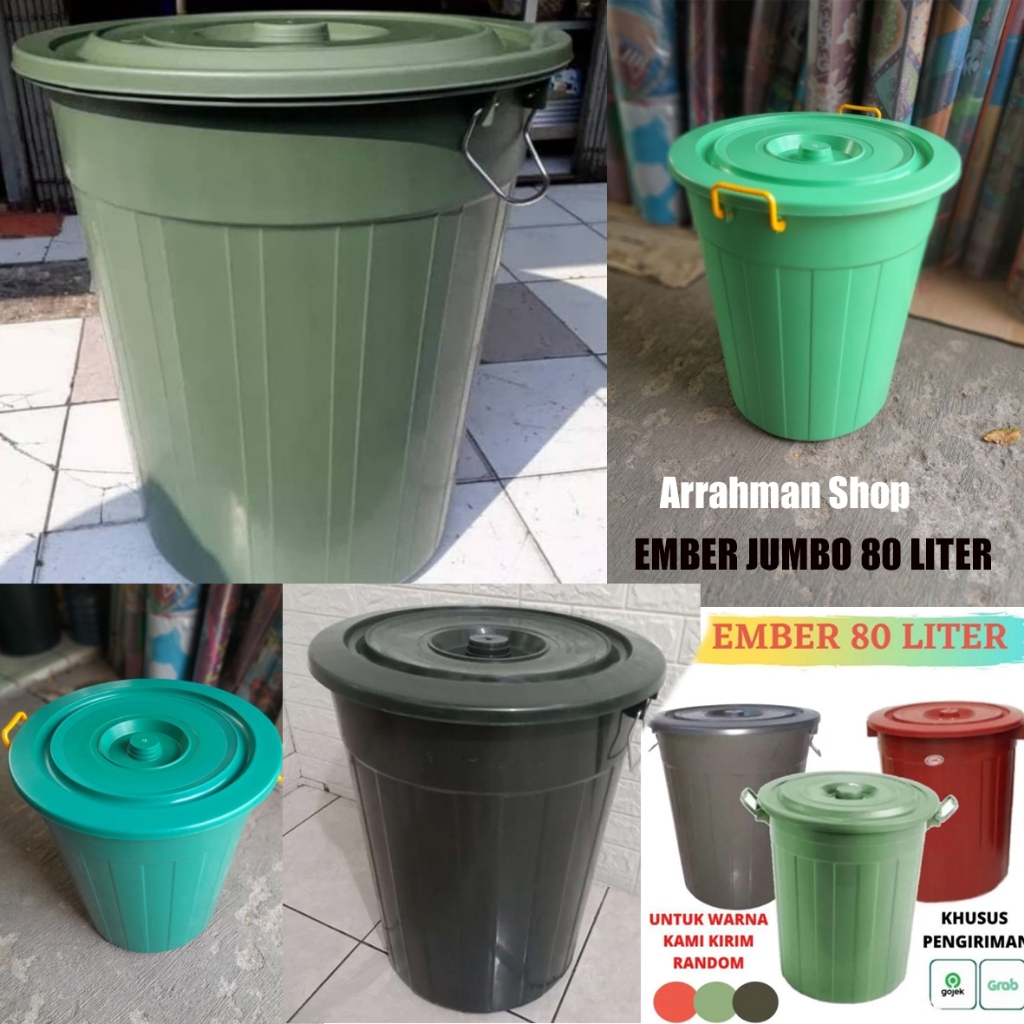 Ember Plastik Jumbo 80 Liter Kokoh untuk Budidaya Lele dan Penampungan Air Tersedia Warna Merah Hita