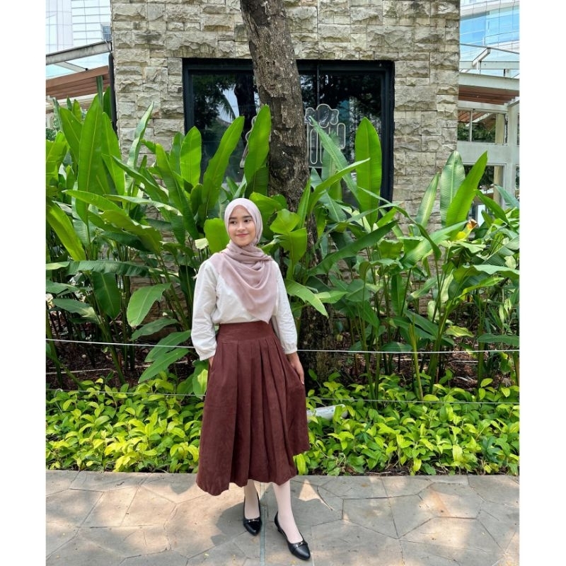 ROK WANITA MIDI 7/8 POLOS | ROK MIDI BABY CORDUROY | SKIRT POLOS 7/8