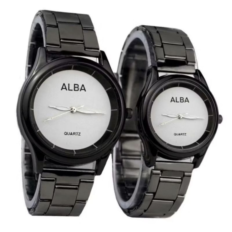Jam tangan couple wanita analog fashion casual pria wanita blvr-a stainles steel quartz watch
