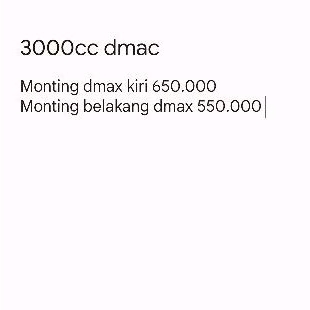 ORDERAN ISUZU DMAX 3000CC MOUNTING