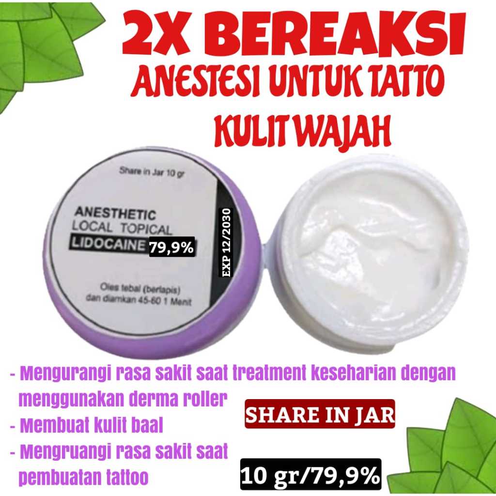 [ BISA COD ] Anastesi Cream Wajah 79,9% Share In Jar 10 gr Krim Anestesi Kebas Baal Dermapen Ampuh