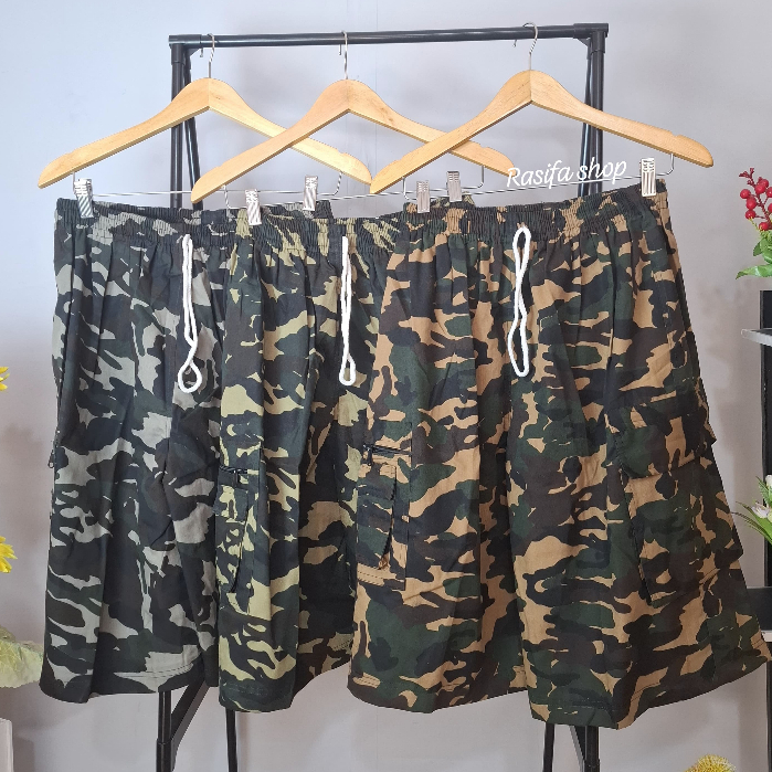 Hawai Cargo Loreng Jumbo Celana Pendek Cargo Jumbo Celana Pendek Pria Loreng