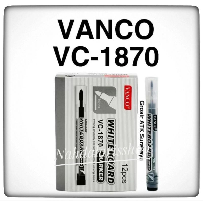 

SPIDOL VANCO WHITEBOARD Marker Papan Tulis Putih Bisa Dihapus Vanco Warna Hitam Bagus Murah