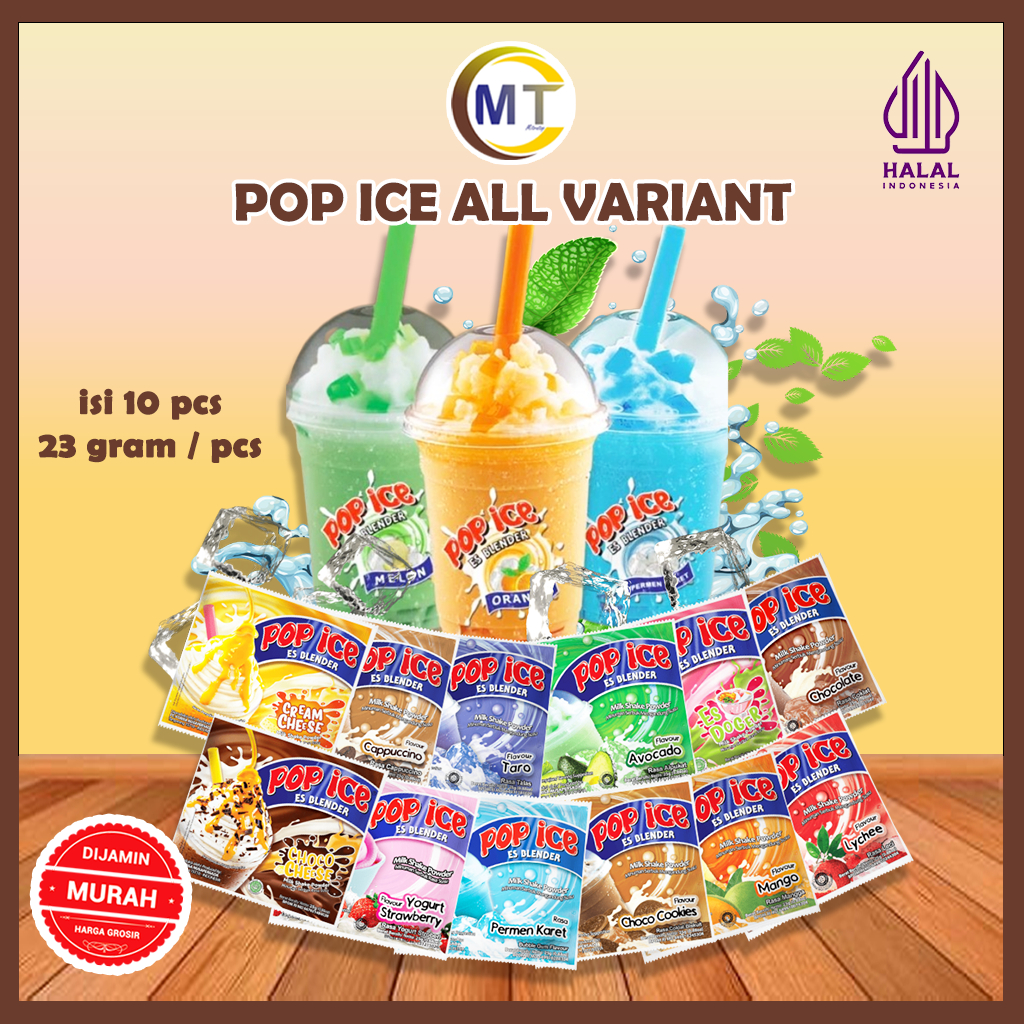 

Pop Ice 1 Renceng Semua Rasa All Variant Pop Ice Blender Isi 10 Sachet Milk Shake Powder Pop Ice Terlengkap Minuman Sachet Alpukat Coklat Mangga Alpukat Cheese Cream 23 gram / Sachet