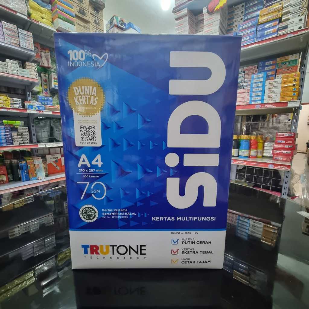 

A4 KERTAS HVS / COPY PAPER / KERTAS MULTIFUNGSI SIDU A4 70GSM 1RIM (500 LEMBAR)