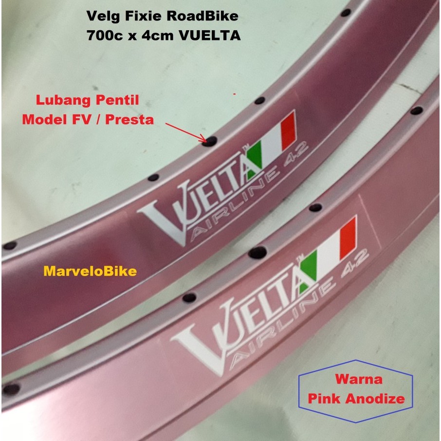 Rims Velg Sepeda Fixie RoadBike 700c 4cm 32Hole Vuelta