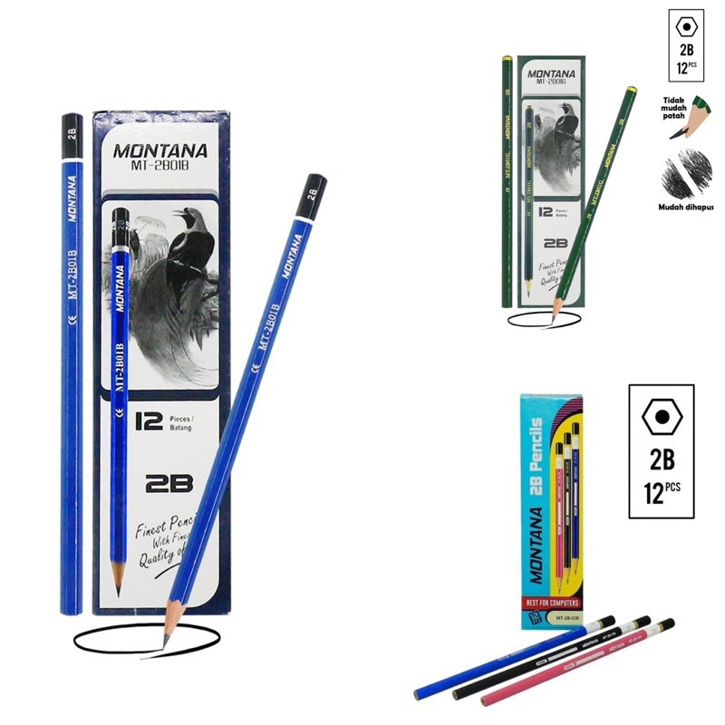 

PENSIL MONTANA 2B MT-2B01B 1 PACK ISI 12 PCS