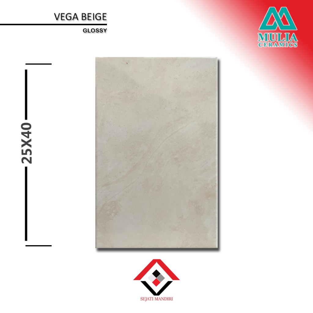 keramik dinding 25x40 - motif marmer - mulia vega beige