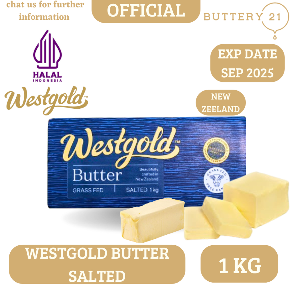 

WESTGOLD BUTTER SALTED 1 KG/BUTTER SALTED MENTEGA DENGAN TAMBAHAN GARAM/BUTTER ASIN