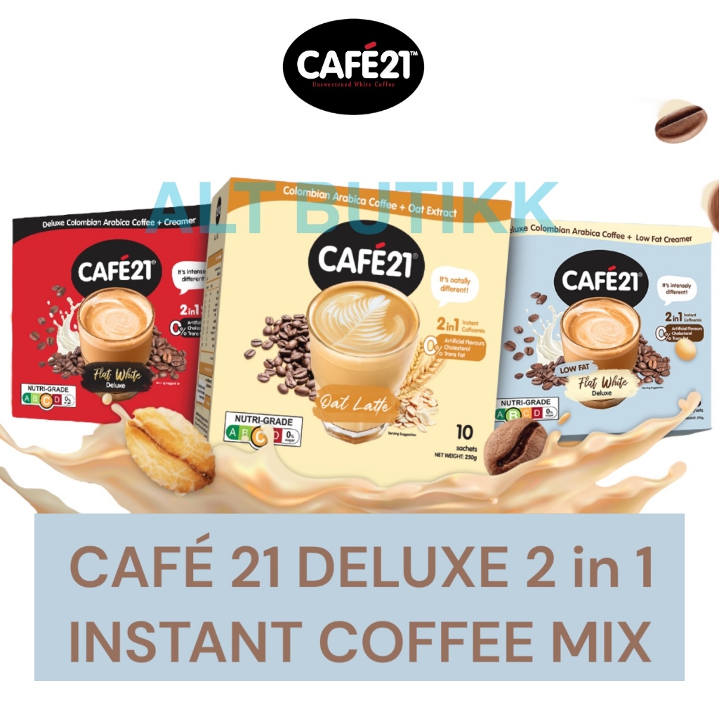 

CAFÉ 21 DELUXE | 2 IN 1 INSTANT COFFEE MIX | NO SUGAR | KOPI CAFE21