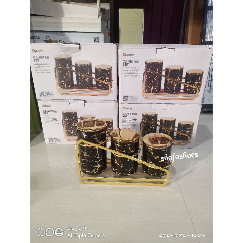 canister set keramik  by informa gratis bubble, kardus dan paking kayu
