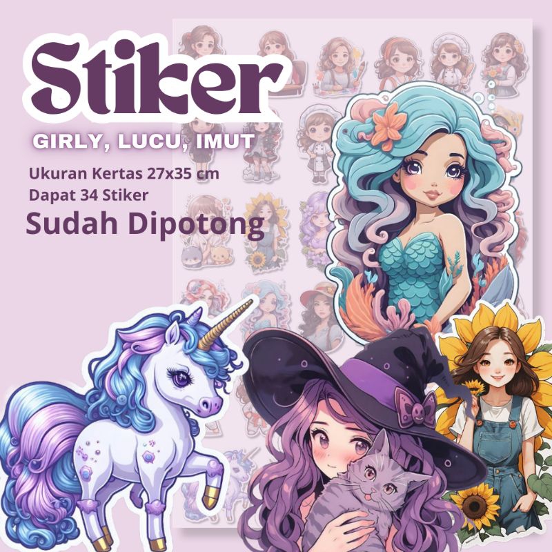 

Stiker lucu kawai girly untuk hp, tab, laptop, koper