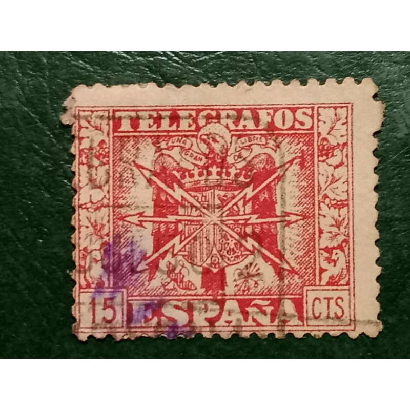 

Prangko Spanyol 15 Centimo Telegraphs - Coat of arms Tahun 1949 USED