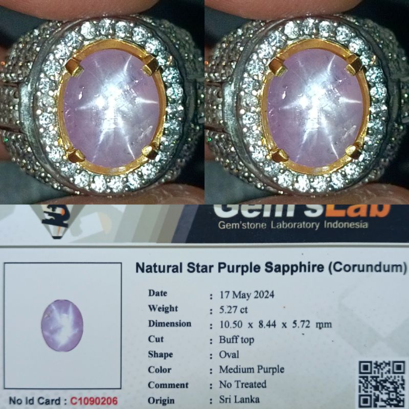 NATURAL STAR PURPLE SAPPHIRE CEYLON