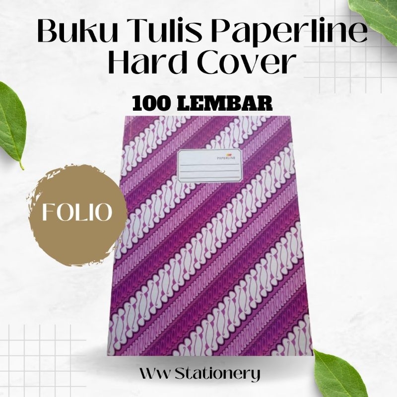 

(ECER) BUKU TULIS HARD COVER FOLIO PAPERLINE ISI 100 LEMBAR