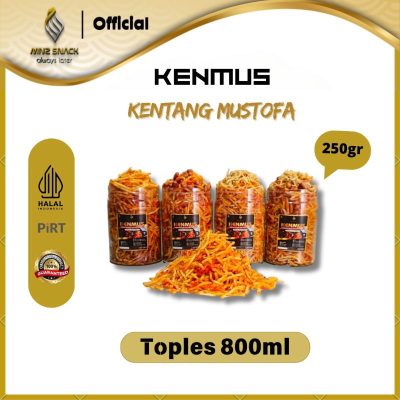 

MNZSNACK Kentang Mustofa 250gr kemasan Toples 800ml keripik kering kentang mustofa kripik kentang mustofa pedas manis mustopa cemilan medan