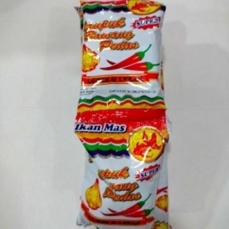 

Kerupuk bawang pedas ikan mas 1 pak 20 psc