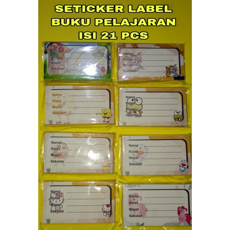 

SETICKER LABEL BUKU PELAJARAN ISI 21 PCS