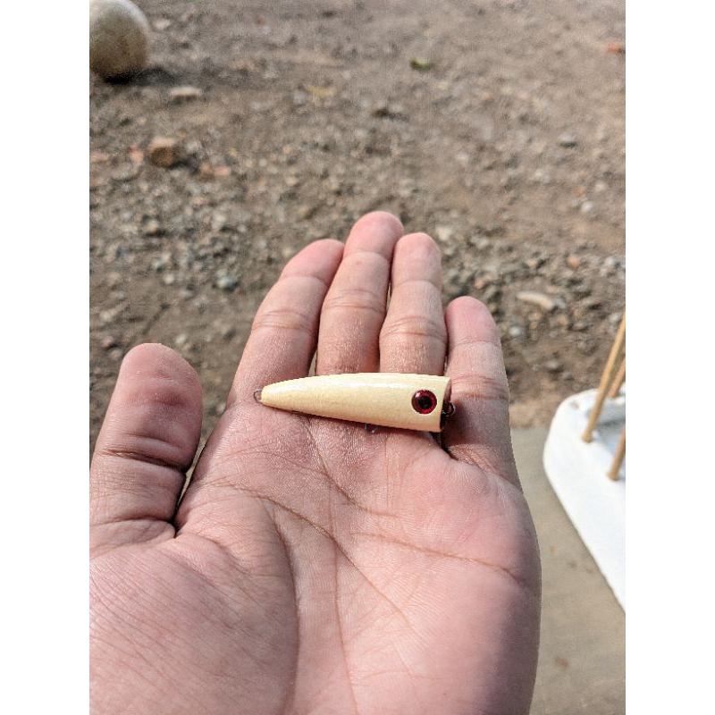 lure popper handmade natural kayu kr lure