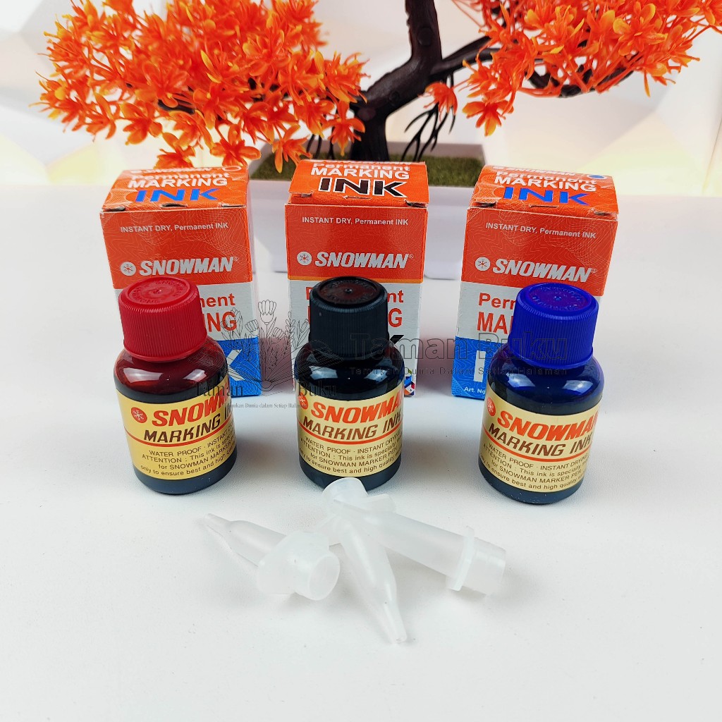 

Isi Tinta Snowman Spidol Permanent Refill Ulang Tinta Hitam Merah Biru