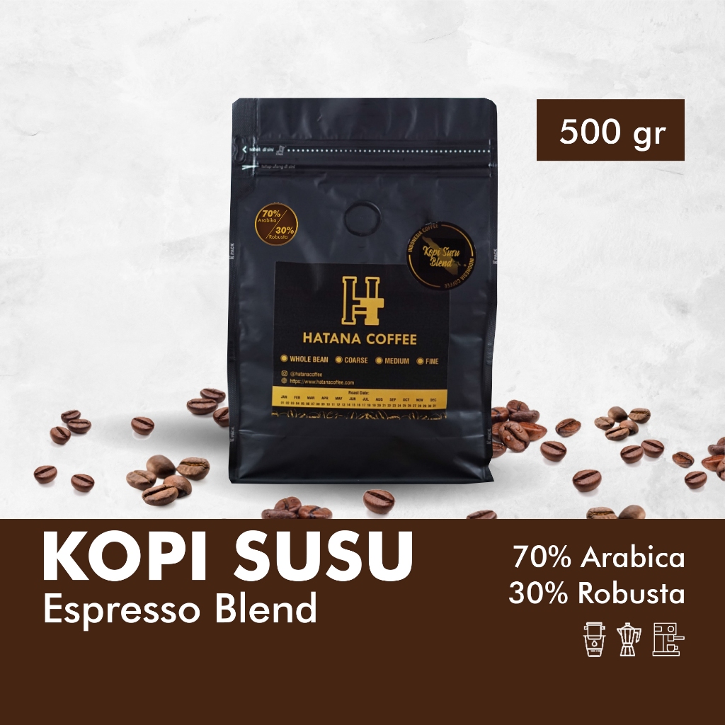

Kopi Susu 70/30 Arabika Robusta Blend 500 Gram Espresso Es Kopi Susu | Hatana Coffee
