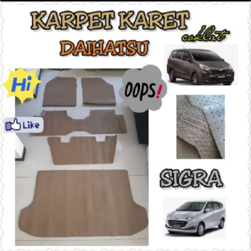 karpet karet COKLAT mobil SIGRA  SIGRA  FULL SET