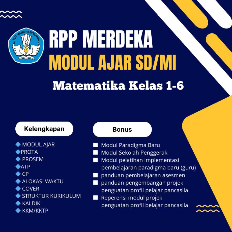

RPP Merdeka Matematika Kelas 1-6 Kurikulum Merdeka