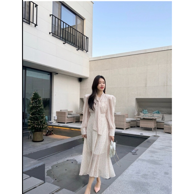 Brea Dress (Korean Long Midi Chiffon Floral Dress Import)