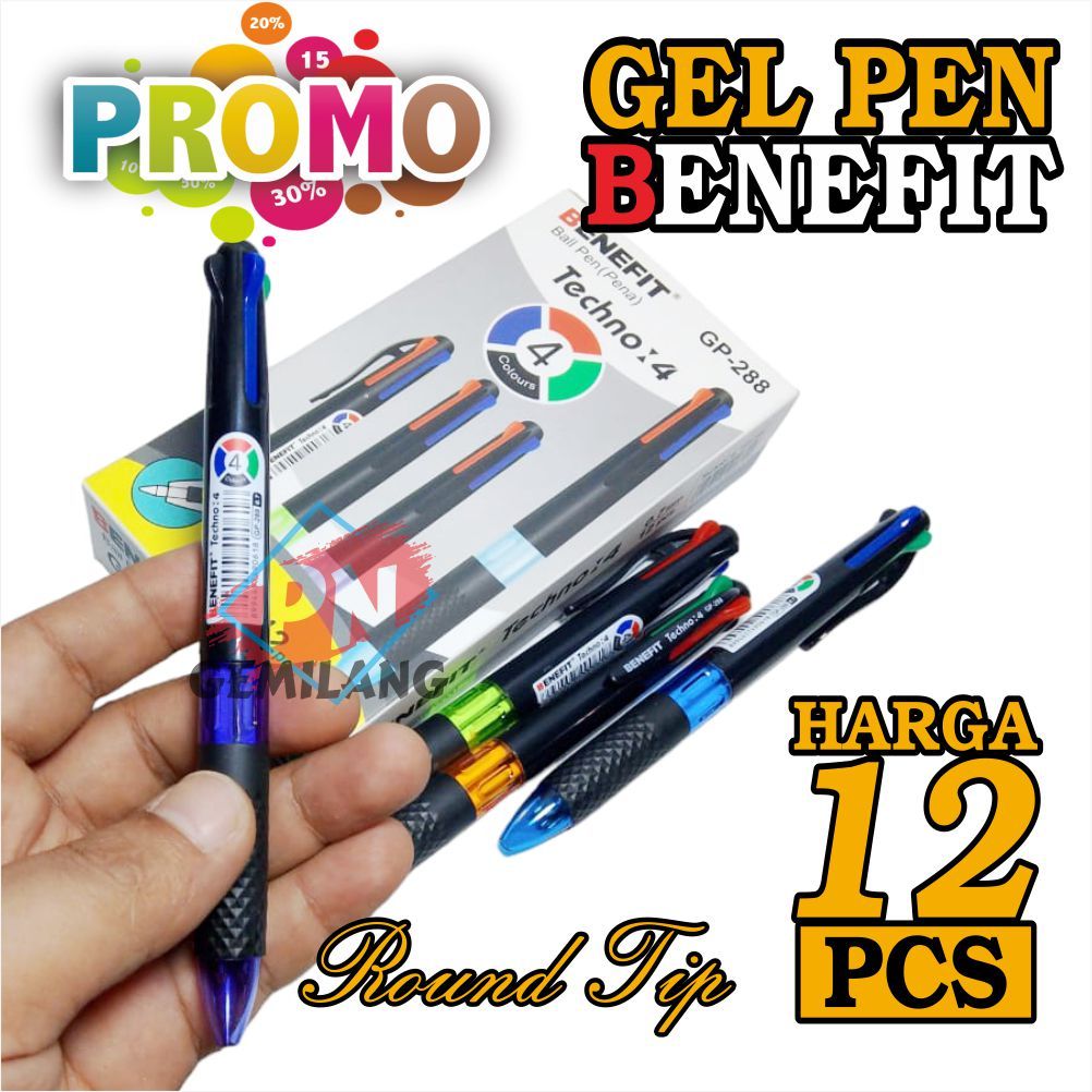 

PROMO MURAH PULPEN Gel Pen BENEFIT 4 WARNA 0.7mm GP 288 Harga SPESIAL BOLPOIN