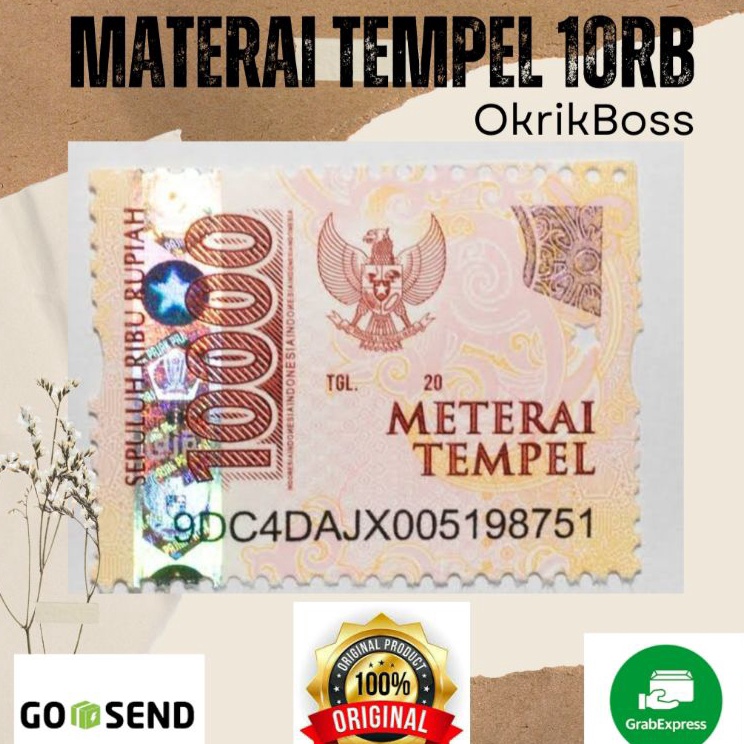 

Fresh Product Meterai Asli 1 tempel Rp1 Original